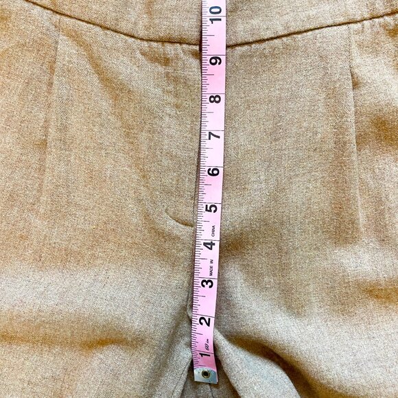 Massimo Dutti Tan / Camel Trouser with Front Pleats, Pockets, Elastic Waist Sz 6 - Picture 10 of 11